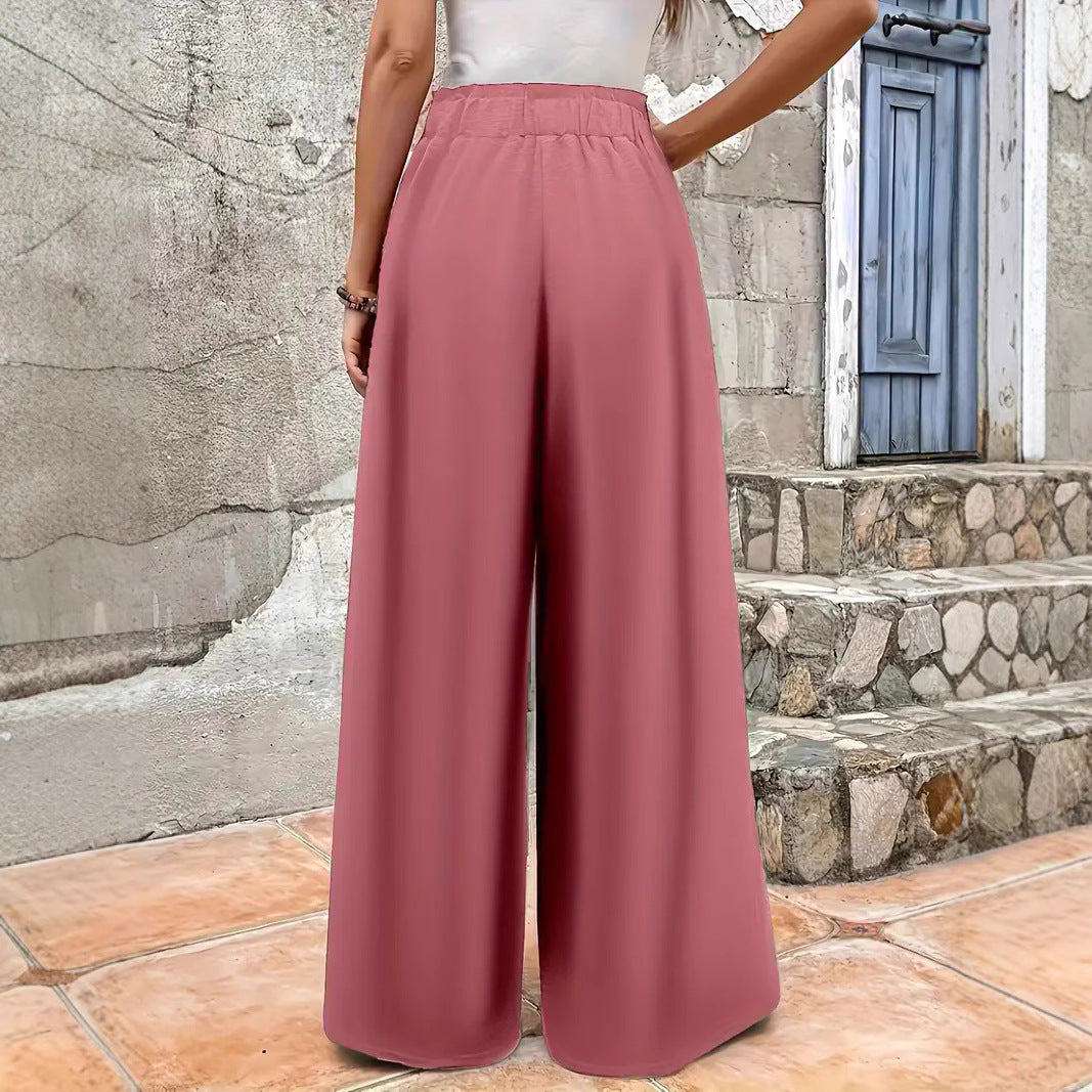 Solid Color Straight Comfortable Drape Graceful Casual Pants